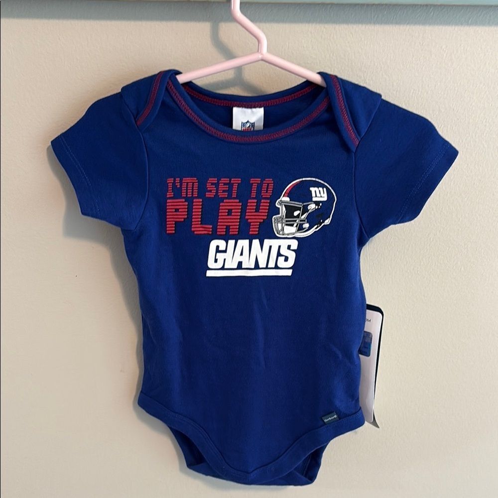 NEW New York Giants Baby Onesie 3-6 Months Blue NFL Infant Bodysuit Gerber
